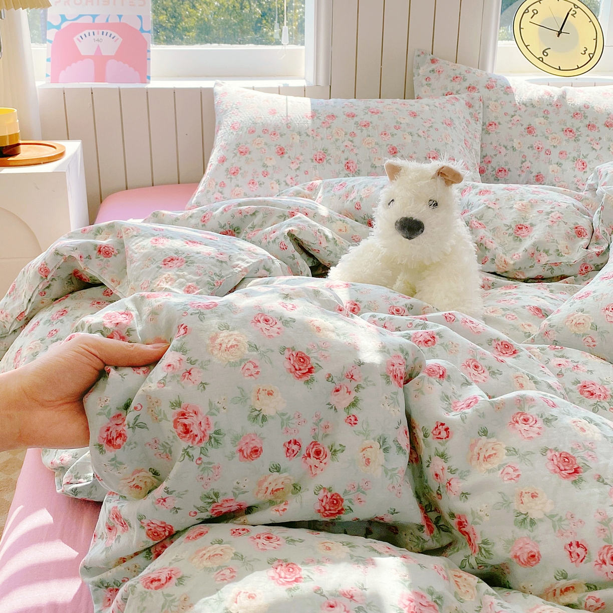 91家纺网 家纺一手货源 找家纺 （总）春皖家纺 2026新款A类全棉有氧双层纱印花四件套单品系列-四件套