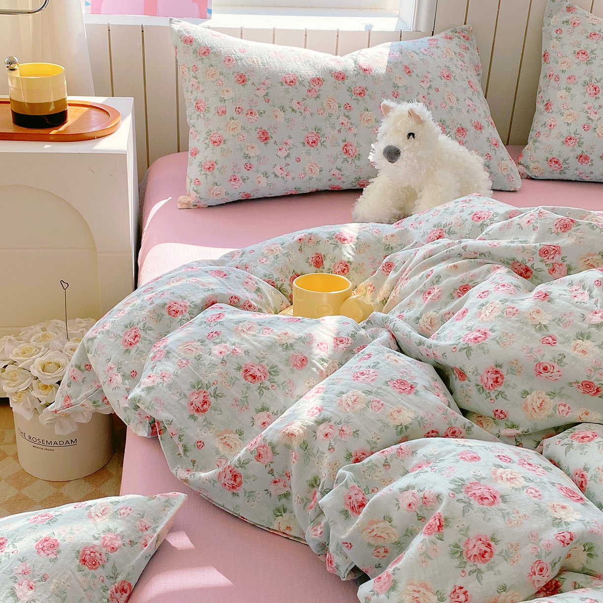 91家纺网 家纺一手货源 找家纺 （总）春皖家纺 2026新款A类全棉有氧双层纱印花四件套单品系列-四件套