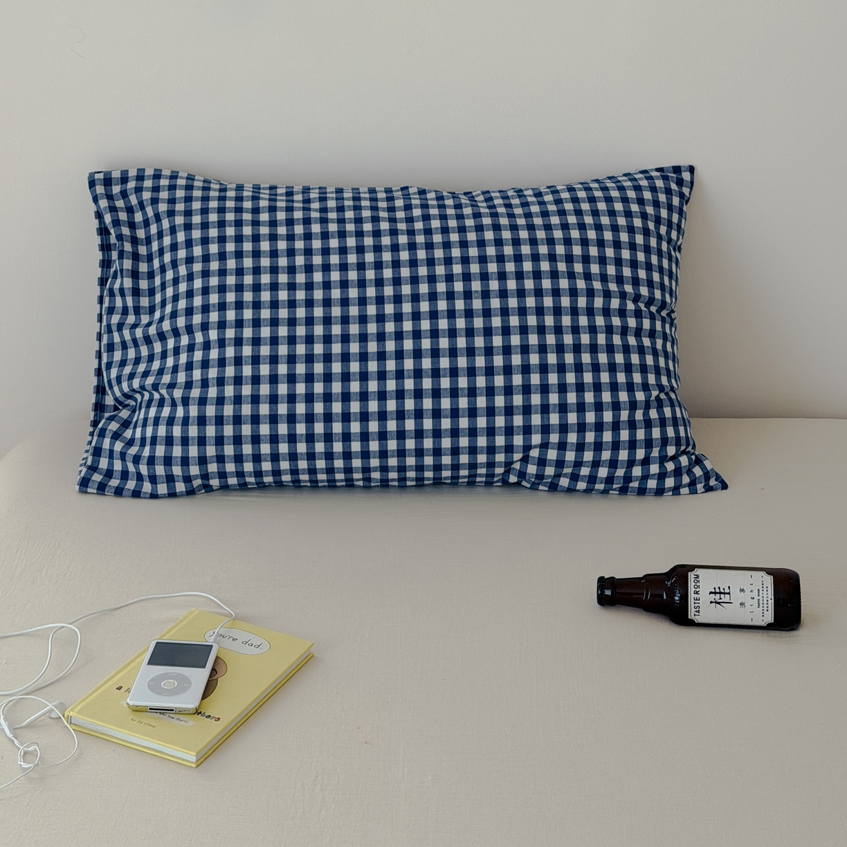 艾沁家纺 2026新款全棉纯棉色织水洗棉单品枕套 枕套单件4 小蓝格