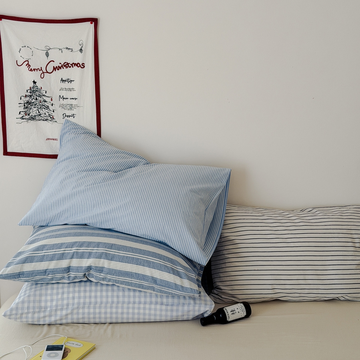 91家纺网 家纺一手货源 找家纺 （总）艾沁家纺 2026新款全棉纯棉色织水洗棉单品枕套 枕套单件5