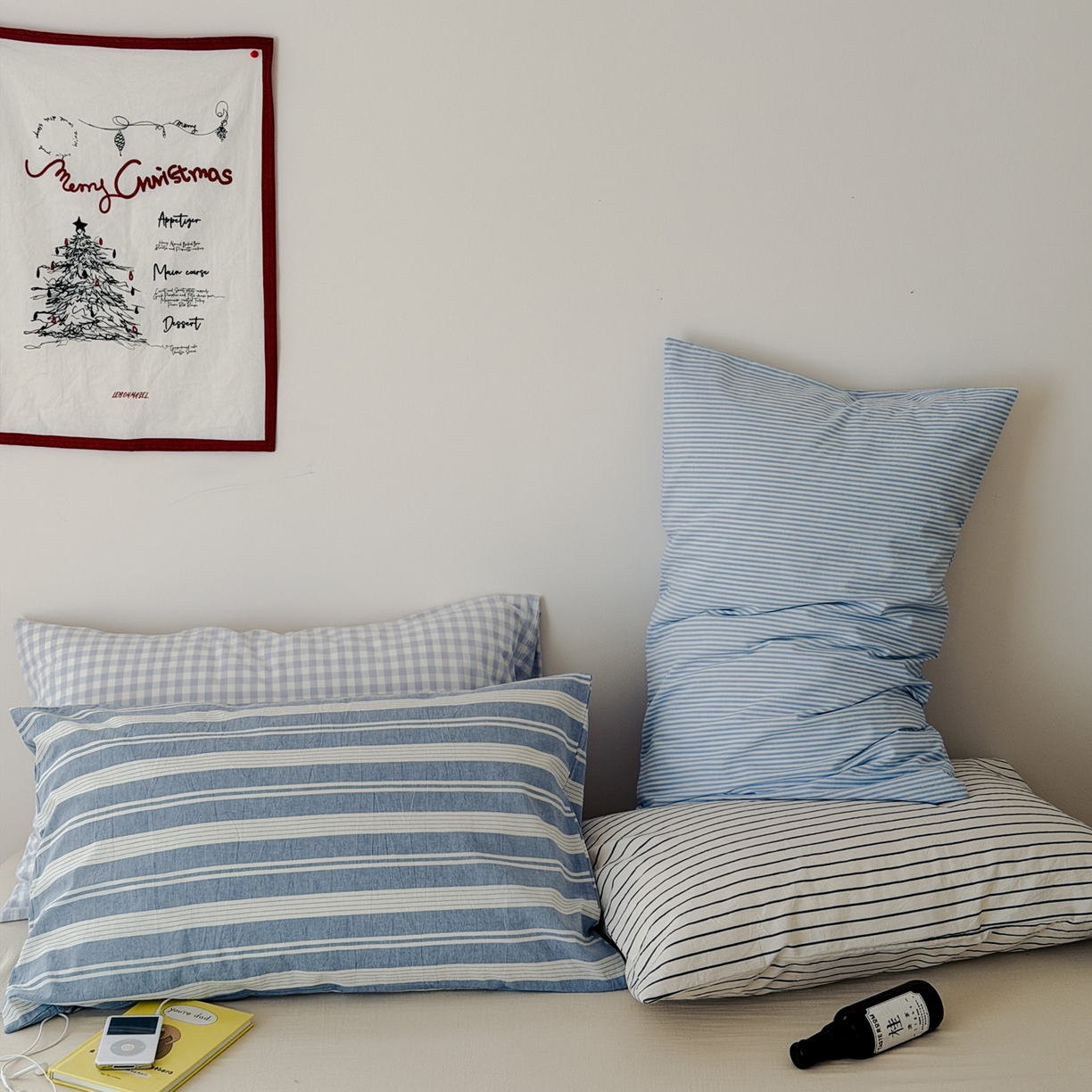 91家纺网 家纺一手货源 找家纺 艾沁家纺 2026新款全棉纯棉色织水洗棉单品枕套 枕套单件5 组合图仅供展示不可下单