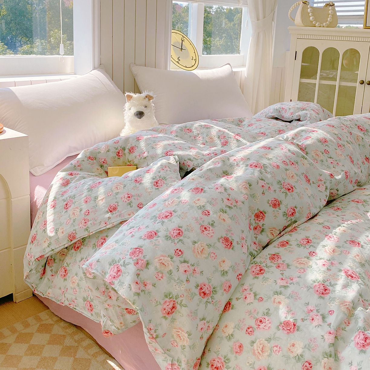 91家纺网 家纺一手货源 找家纺 （总）春皖家纺 2026新款A类全棉有氧双层纱印花四件套单品系列-单被套