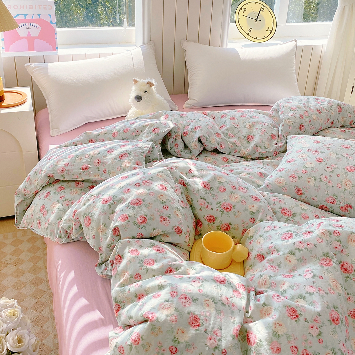 91家纺网 家纺一手货源 找家纺 （总）春皖家纺 2026新款A类全棉有氧双层纱印花四件套单品系列-单被套