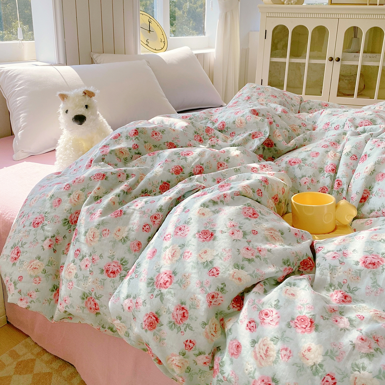 91家纺网 家纺一手货源 找家纺 （总）春皖家纺 2026新款A类全棉有氧双层纱印花四件套单品系列-单被套