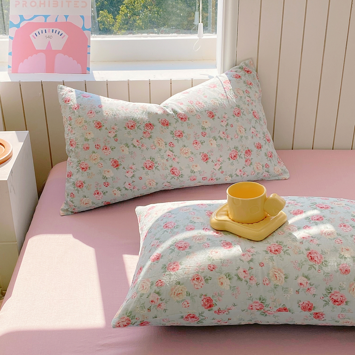 91家纺网 家纺一手货源 找家纺 （总）春皖家纺 2026新款A类全棉有氧双层纱印花四件套单品系列-单枕套