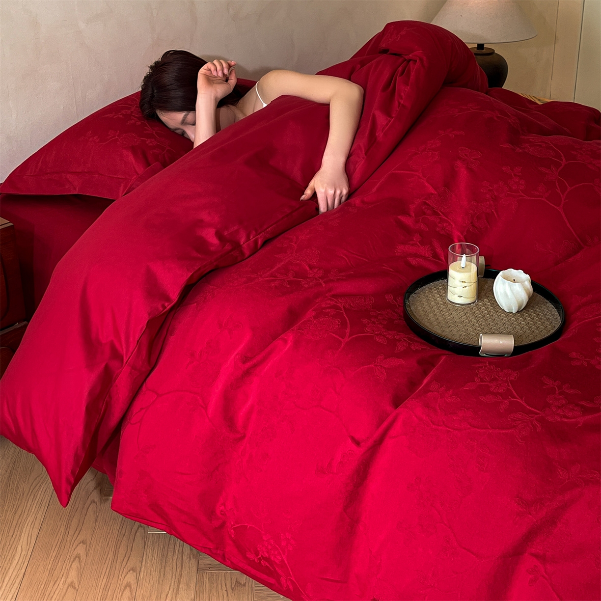 91家纺网 家纺一手货源 找家纺 （总）笙意家纺 2026新款婚庆A版全棉60支亮面提花B版40支13372全棉四件套