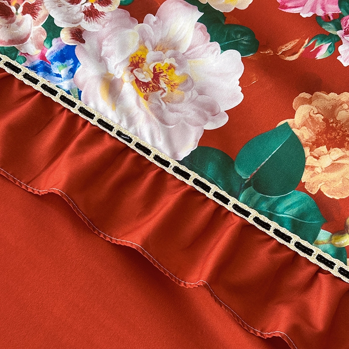 91家纺网 家纺一手货源 找家纺 爱彼家纺 2026春夏新款法式油画格调双拼印花贡棉轻奢高端四件套-油画系列 油画-繁花