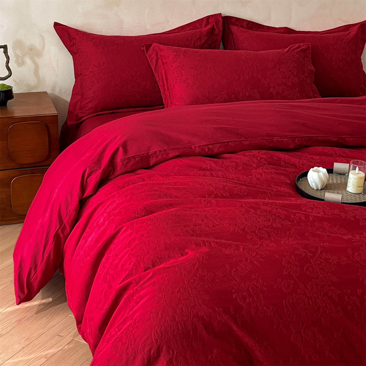 91家纺网 家纺一手货源 找家纺 （总）笙意家纺 2026新款婚庆A版全棉60支亮面提花B版40支13372全棉四件套