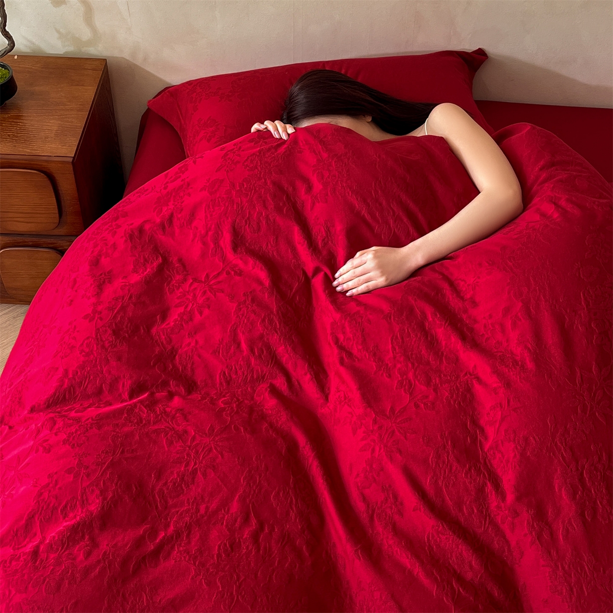 91家纺网 家纺一手货源 找家纺 （总）笙意家纺 2026新款婚庆A版全棉60支亮面提花B版40支13372全棉四件套