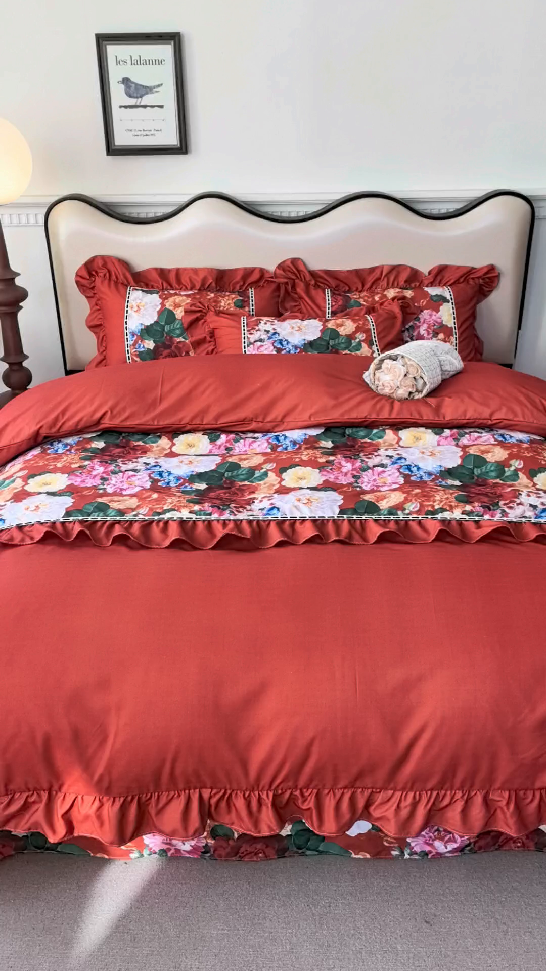 91家纺网 家纺一手货源 找家纺 爱彼家纺 2026春夏新款法式油画格调双拼印花贡棉轻奢高端四件套-油画系列 油画-繁花