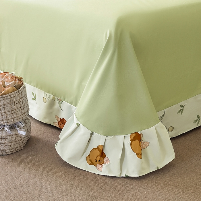 91家纺网 家纺一手货源 找家纺 爱彼家纺 2026春夏新款法式油画格调双拼印花贡棉轻奢高端四件套-油画系列 油画-蓝铃花