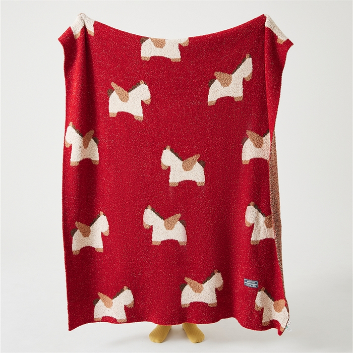 91家纺网 家纺一手货源 找家纺 （总）暖绵绵家纺 2026春夏新款针织毯毯子多功能盖毯+抱枕-马年米洛特