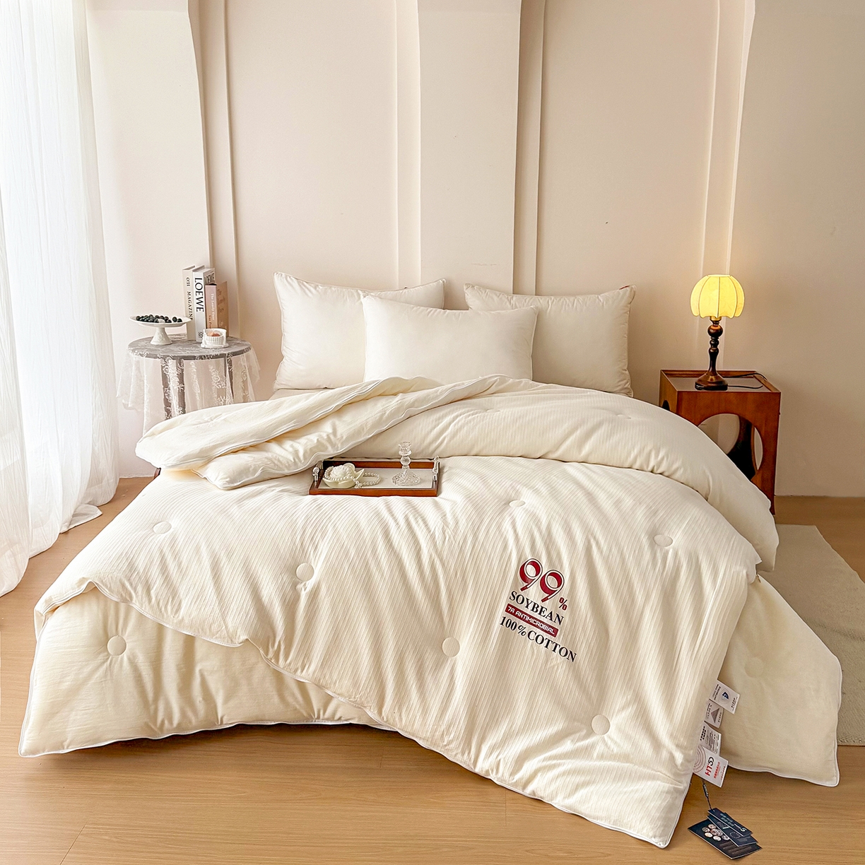 91家纺网 家纺一手货源 找家纺 （总）兰芯纭 2025新款A类针织大豆被被子被芯-一路（鹿）有你