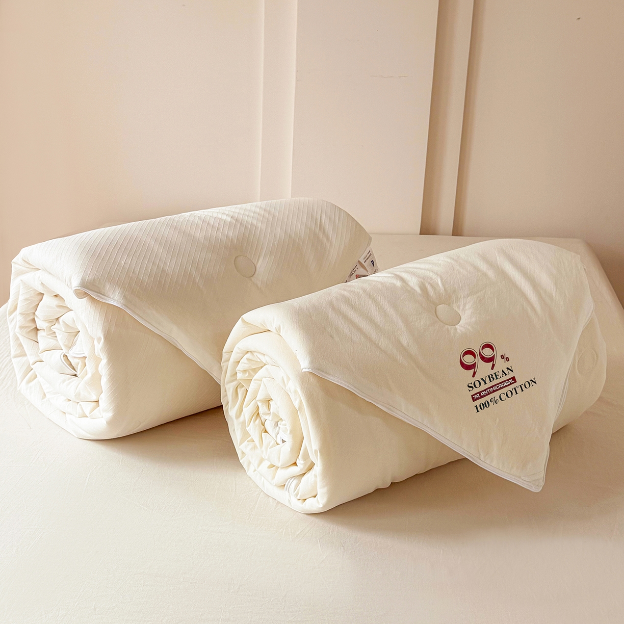 91家纺网 家纺一手货源 找家纺 （总）兰芯纭 2026新款99%纯棉大豆被（AB）版子母被被子被芯