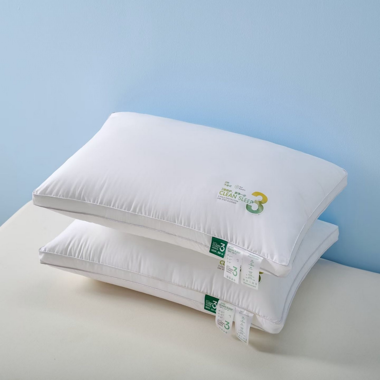 91家纺网 家纺一手货源 找家纺 怡薇格枕芯 2026新款全棉三防枕分区护颈枕头枕芯 全棉三防枕-高枕