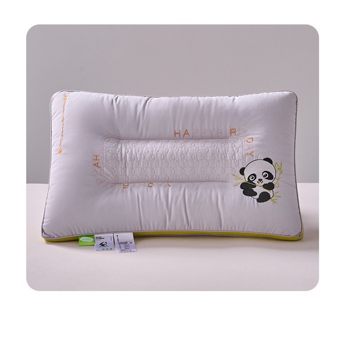 91家纺网 家纺一手货源 找家纺 （总）怡薇格枕芯 2026新款刺绣熊猫羽丝绒护颈枕枕头枕芯