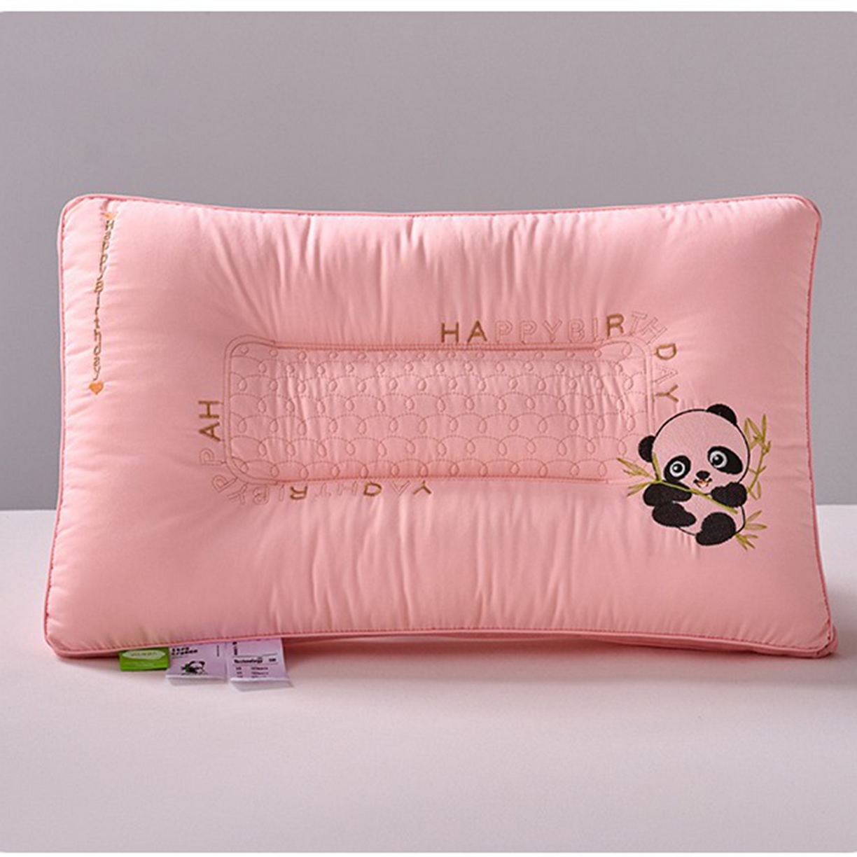 91家纺网 家纺一手货源 找家纺 （总）怡薇格枕芯 2026新款刺绣熊猫羽丝绒护颈枕枕头枕芯