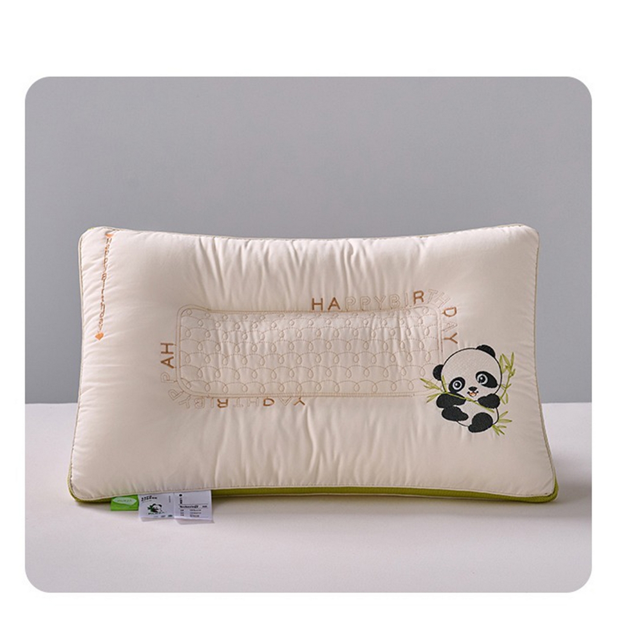 91家纺网 家纺一手货源 找家纺 （总）怡薇格枕芯 2026新款刺绣熊猫羽丝绒护颈枕枕头枕芯