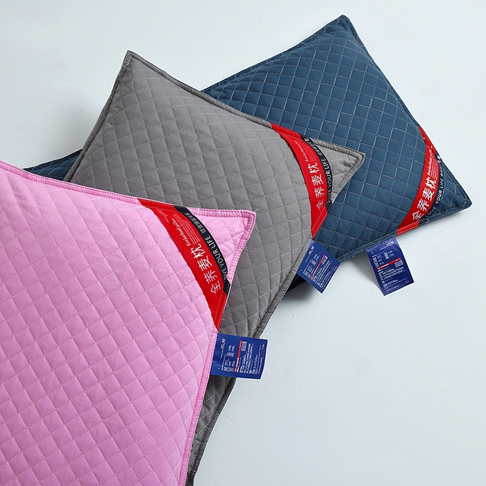 糖果枕芯 2026新款全棉天然绗绣小方格全荞麦护颈枕保健枕枕头枕芯 组合图仅供展示不可下单