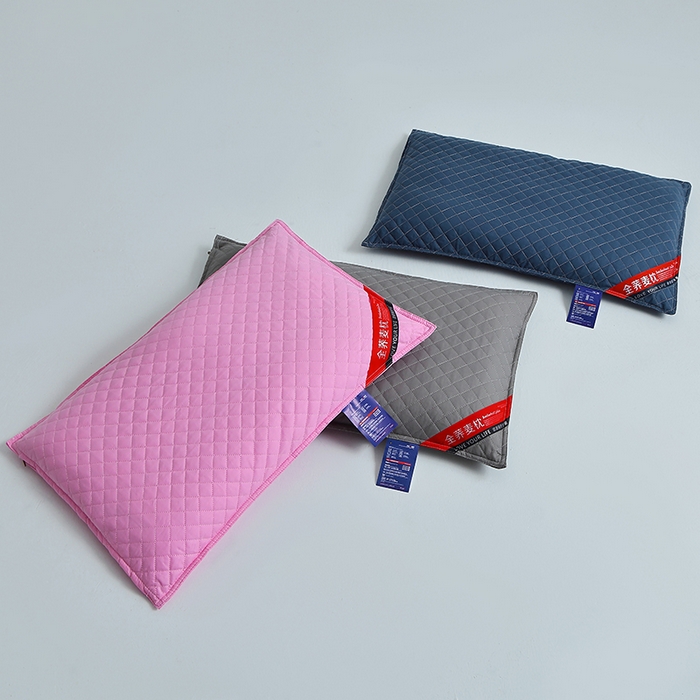 91家纺网 家纺一手货源 找家纺 糖果枕芯 2026新款全棉天然绗绣小方格全荞麦护颈枕保健枕枕头枕芯 组合图仅供展示不可下单