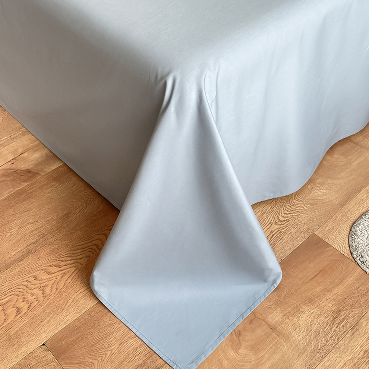 91家纺网 家纺一手货源 找家纺 琪格格纺织 2026新款轻奢长绒棉纯棉高级感提花方格酒店名宿居家四件套 原棉大提花-浅蓝