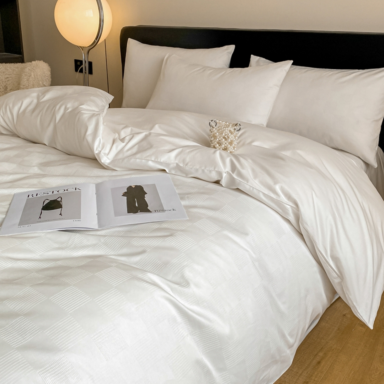 91家纺网 家纺一手货源 找家纺 （总）琪格格纺织 2026新款轻奢长绒棉纯棉高级感提花方格单枕套枕套单件单品枕套