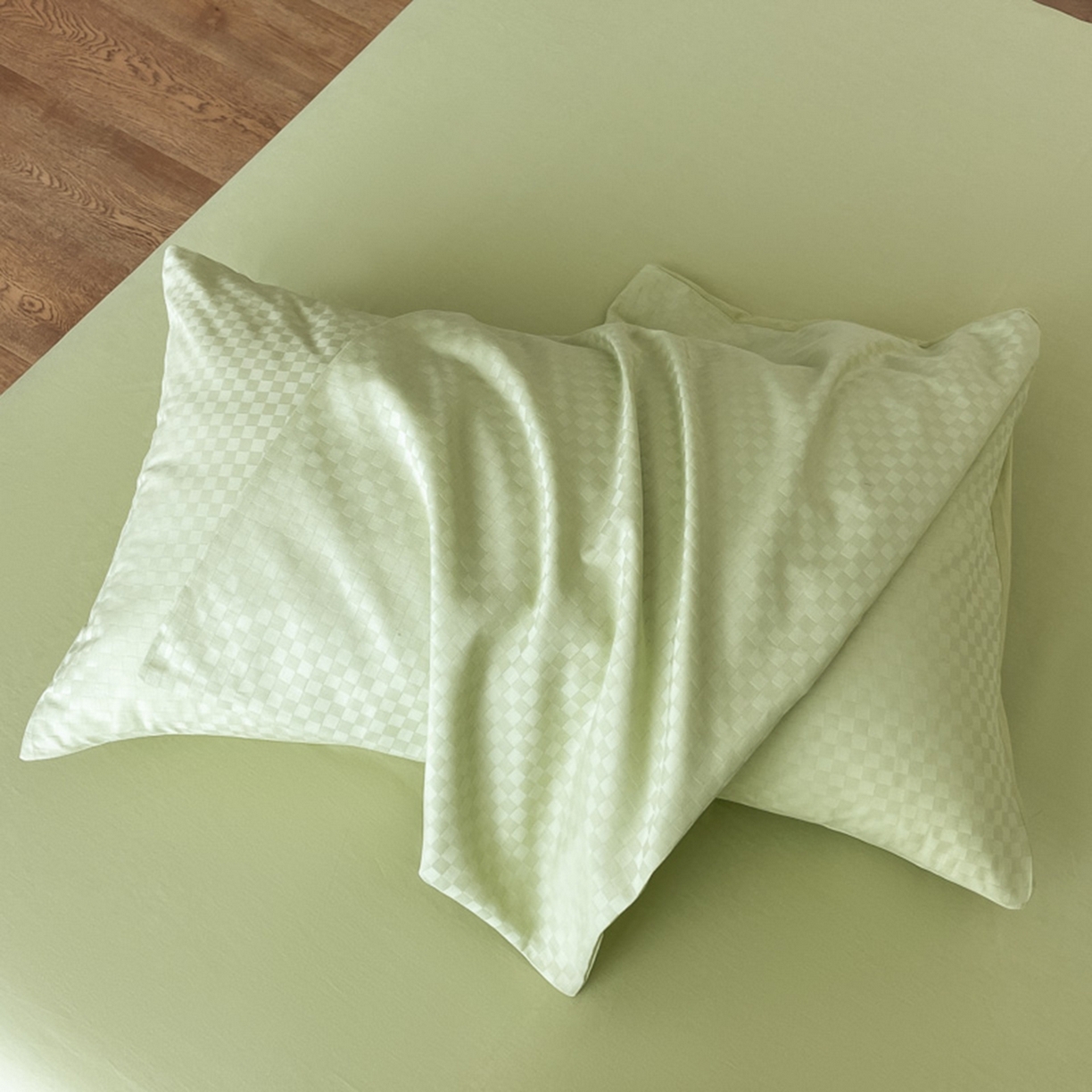 91家纺网 家纺一手货源 找家纺 （总）琪格格纺织 2026新款轻奢长绒棉纯棉高级感提花方格单枕套枕套单件单品枕套