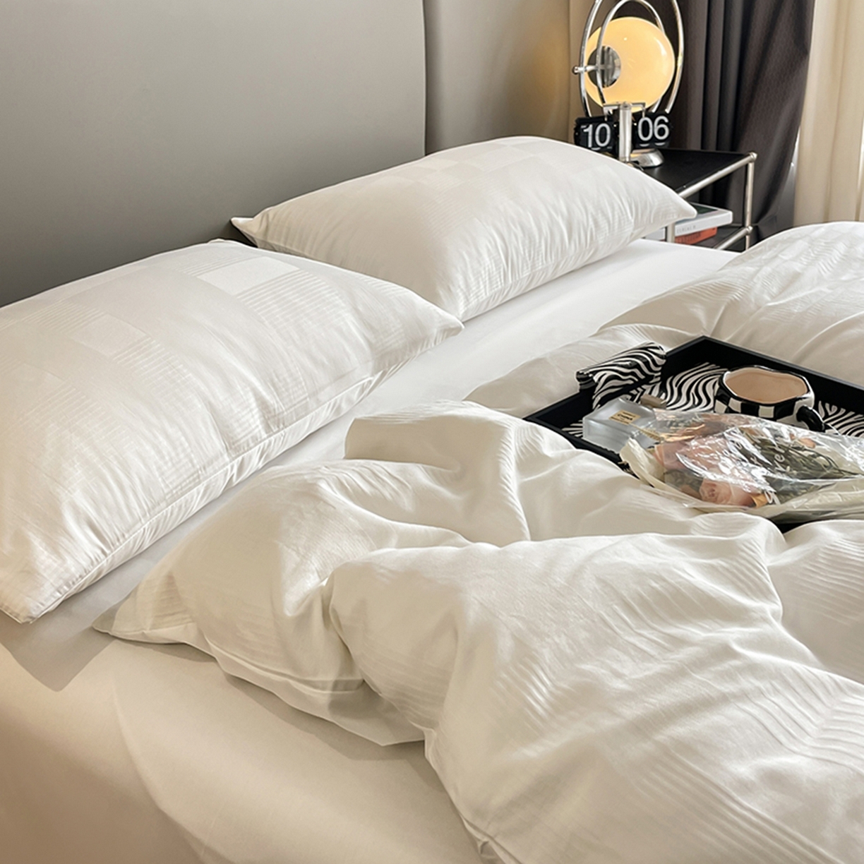 91家纺网 家纺一手货源 找家纺 琪格格纺织 2026新款轻奢长绒棉纯棉高级感提花方格单枕套枕套单件单品枕套 原棉大提花-本白