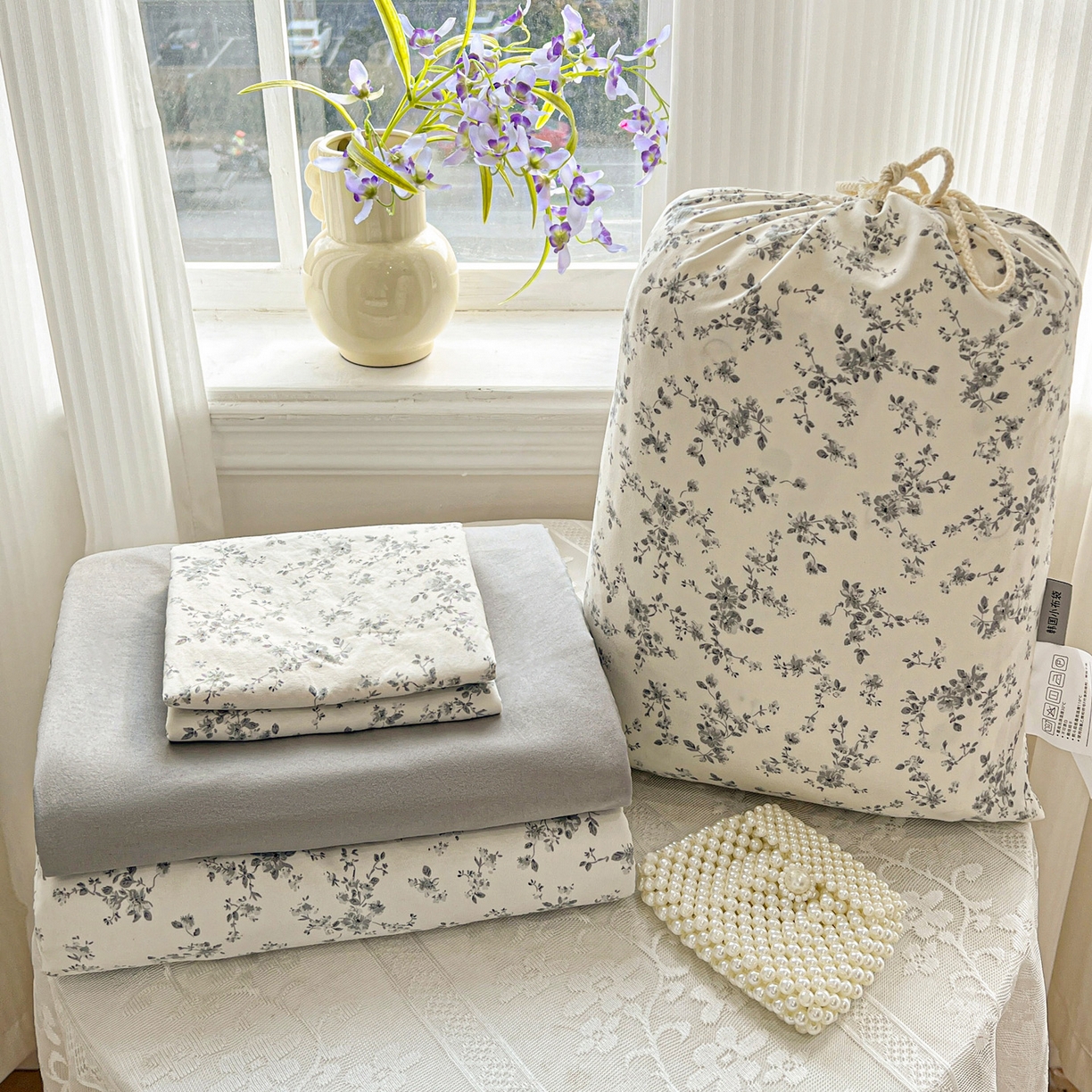 91家纺网 家纺一手货源 找家纺 （总）梦莱斯 2026新款A类古法水洗仿棉云感纱四件套