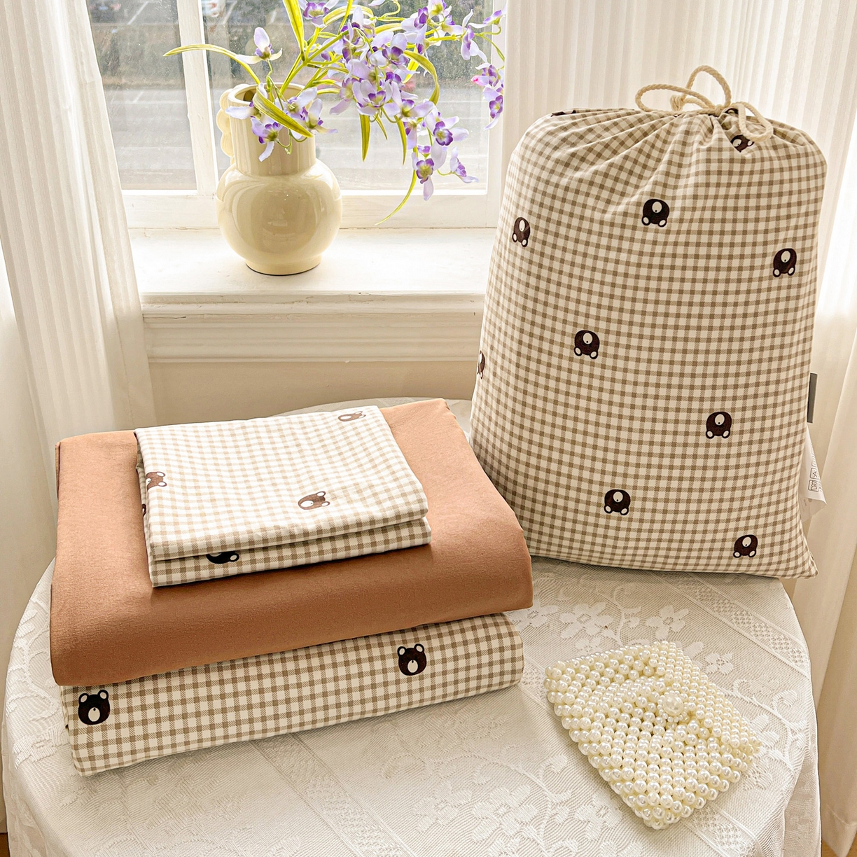 91家纺网 家纺一手货源 找家纺 （总）梦莱斯 2026新款A类古法水洗仿棉云感纱四件套