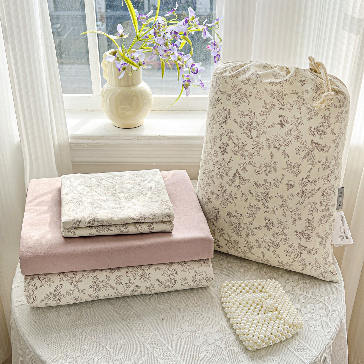 91家纺网 家纺一手货源 找家纺 （总）梦莱斯 2026新款A类古法水洗仿棉云感纱四件套