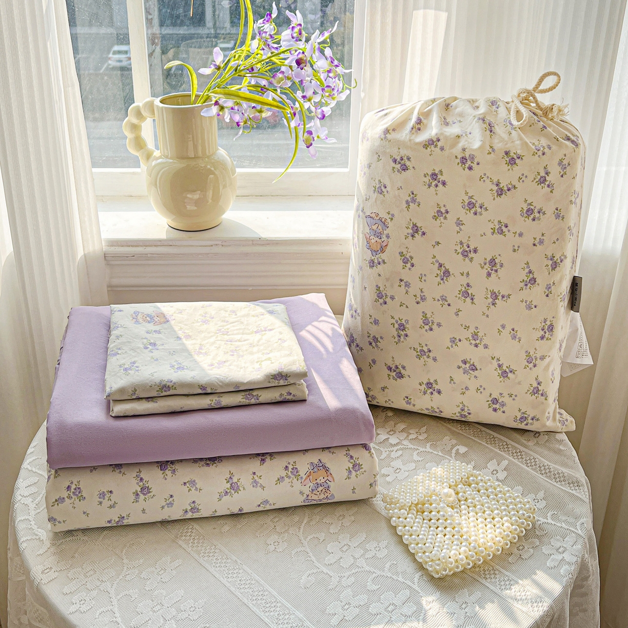 91家纺网 家纺一手货源 找家纺 （总）梦莱斯 2026新款A类古法水洗仿棉云感纱四件套