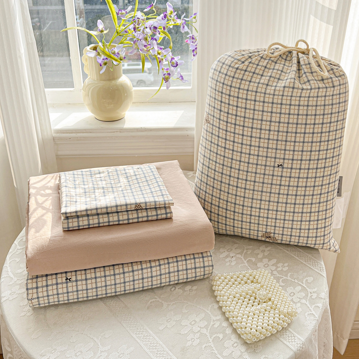 91家纺网 家纺一手货源 找家纺 （总）梦莱斯 2026新款A类古法水洗仿棉云感纱四件套