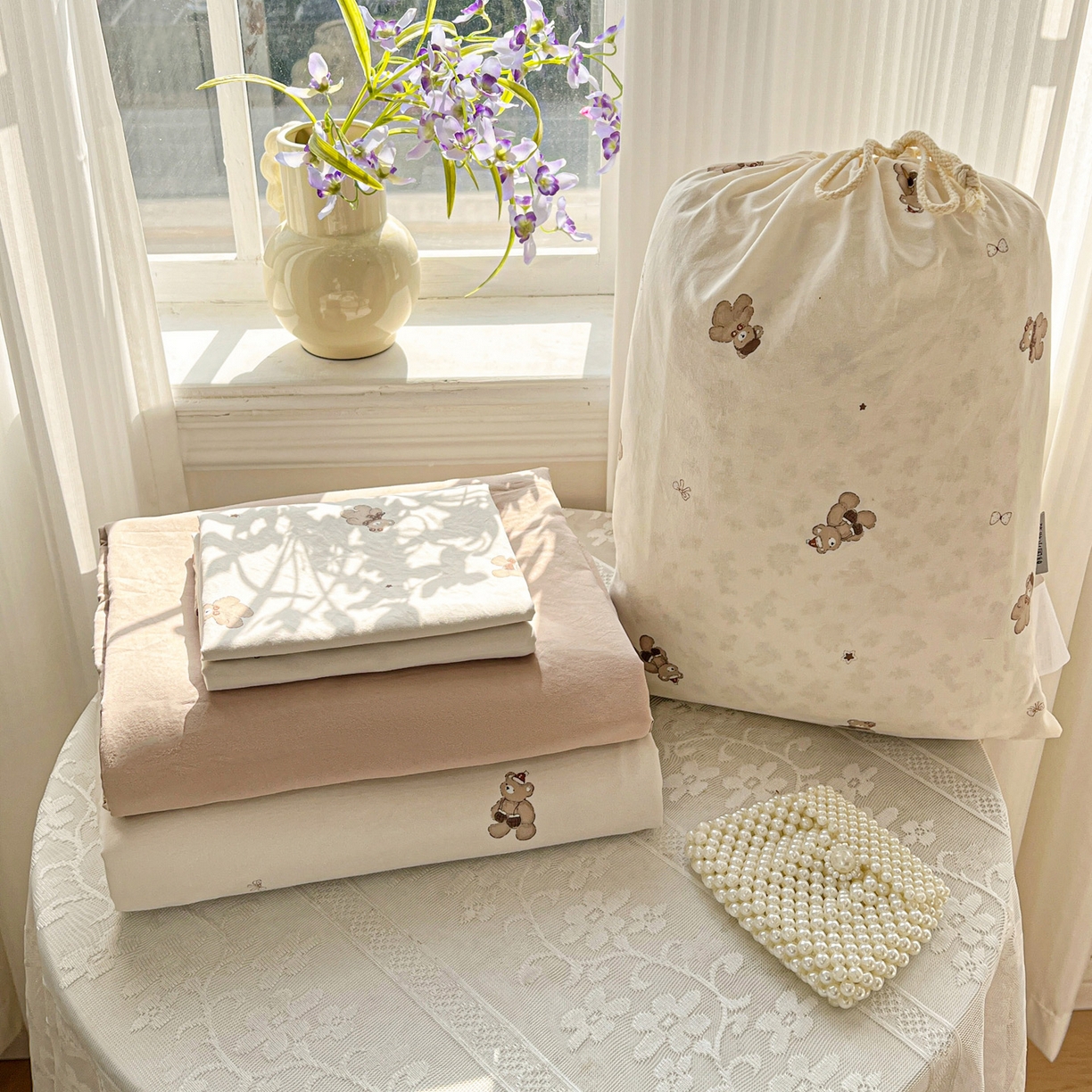 91家纺网 家纺一手货源 找家纺 （总）梦莱斯 2026新款A类古法水洗仿棉云感纱四件套