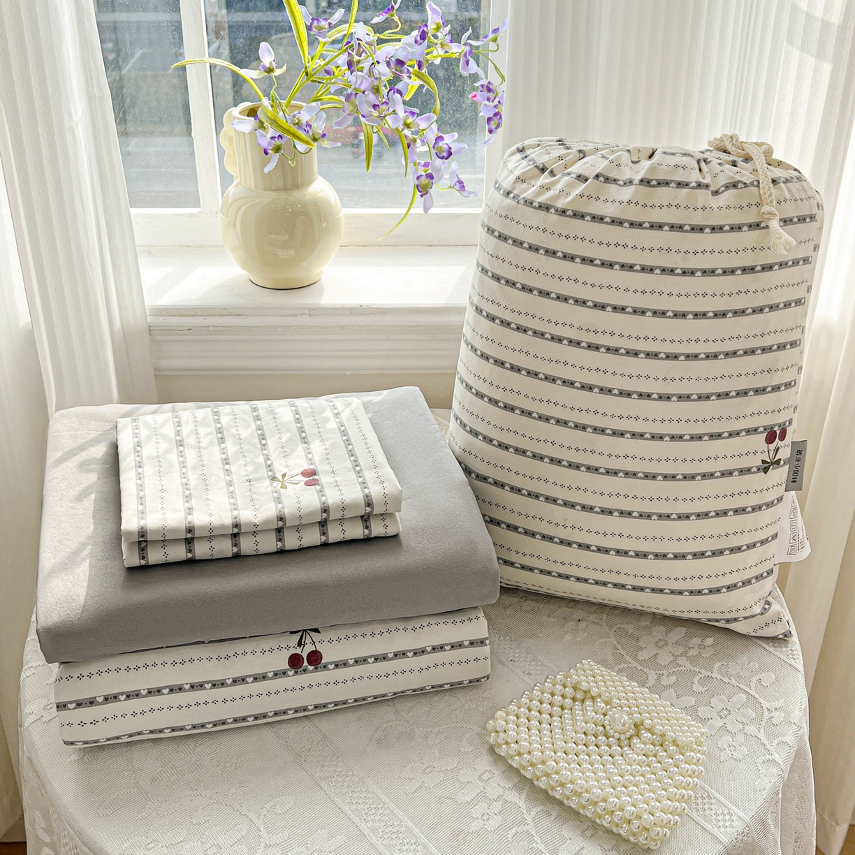 91家纺网 家纺一手货源 找家纺 （总）梦莱斯 2026新款A类古法水洗仿棉云感纱四件套