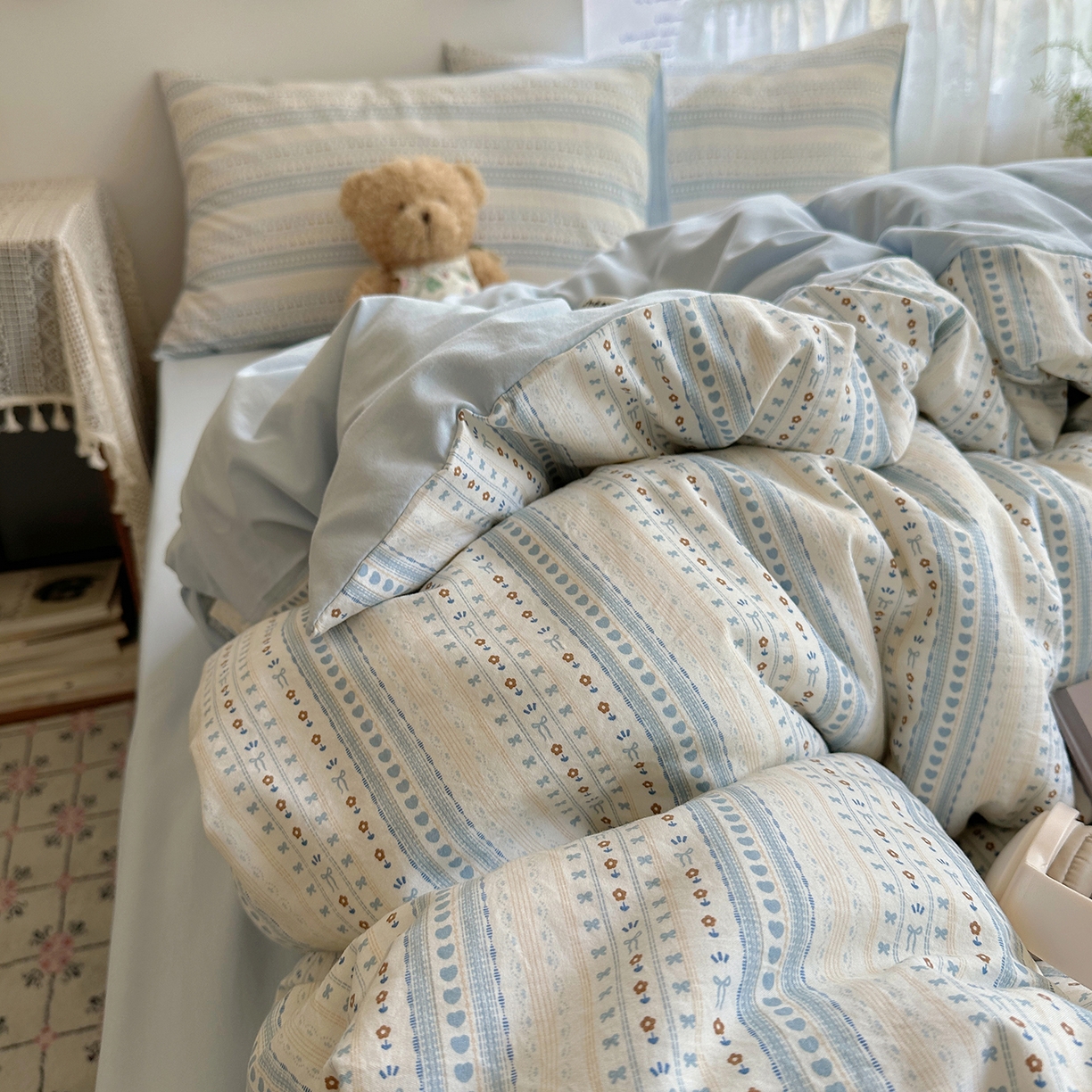 91家纺网 家纺一手货源 找家纺 （总）初夏家纺 2026 简约A类水洗棉四件套软糯床上用品被罩床单三件套---【提供买家秀】