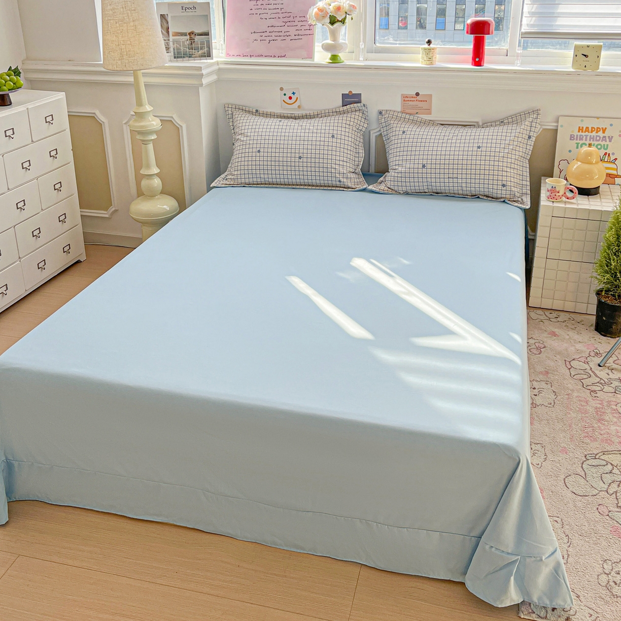 91家纺网 家纺一手货源 找家纺 梦莱斯 2026新款A类古法水洗仿棉云感纱四件套 愿落星河