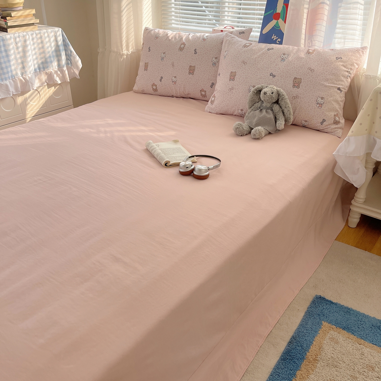 91家纺网 家纺一手货源 找家纺 （总）耀悦家纺 2026新款古法仿棉云朵棉吊边床单童趣四件套-第一弹