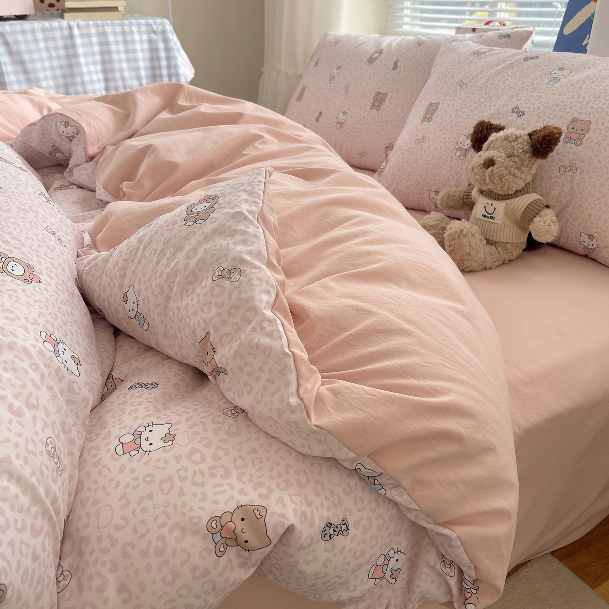 91家纺网 家纺一手货源 找家纺 （总）耀悦家纺 2026新款古法仿棉云朵棉吊边床单童趣四件套-第一弹