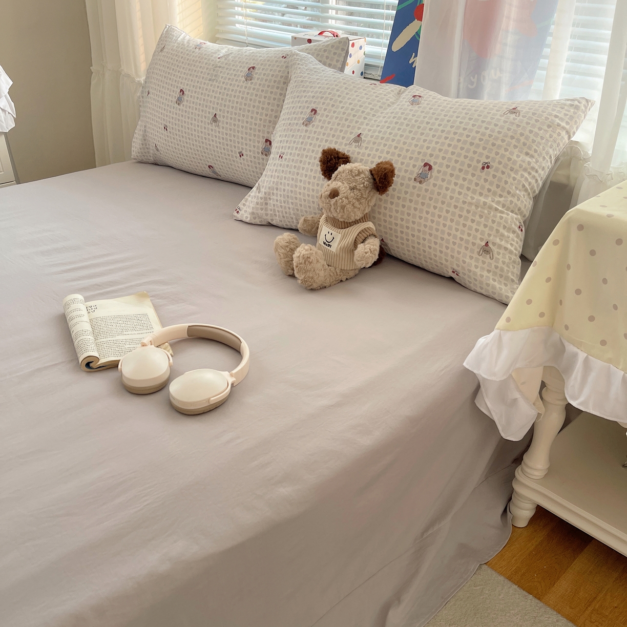 91家纺网 家纺一手货源 找家纺 耀悦家纺 2026新款古法仿棉云朵棉吊边床单童趣四件套-第一弹 芋泥波波兔