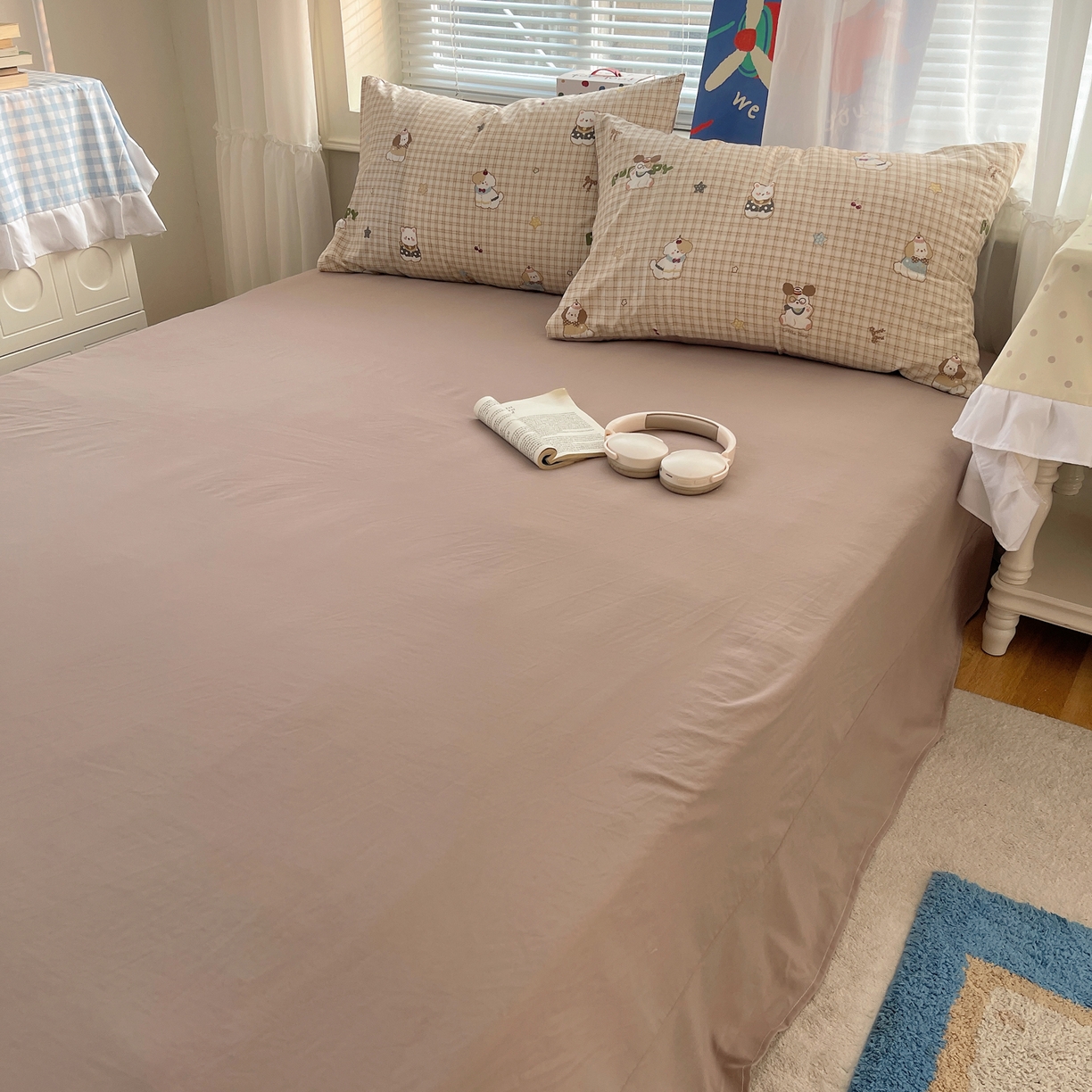 91家纺网 家纺一手货源 找家纺 耀悦家纺 2026新款古法仿棉云朵棉吊边床单童趣四件套-第一弹 周末比熊