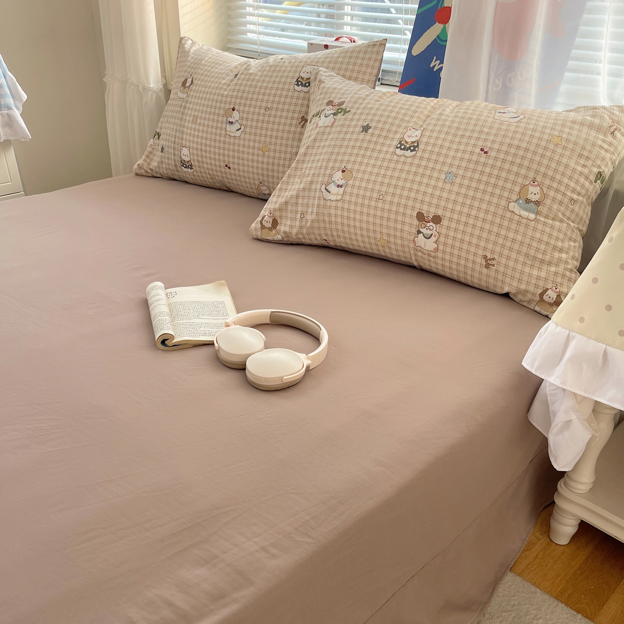 91家纺网 家纺一手货源 找家纺 耀悦家纺 2026新款古法仿棉云朵棉吊边床单童趣四件套-第一弹 周末比熊