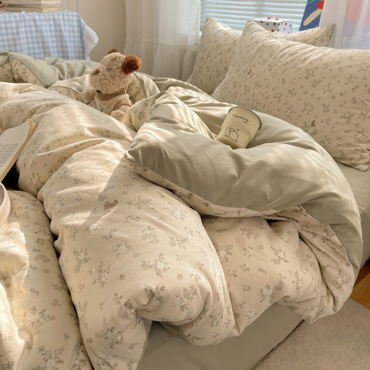 91家纺网 家纺一手货源 找家纺 （总）耀悦家纺 2026新款古法仿棉云朵棉吊边床单童趣四件套-第二弹