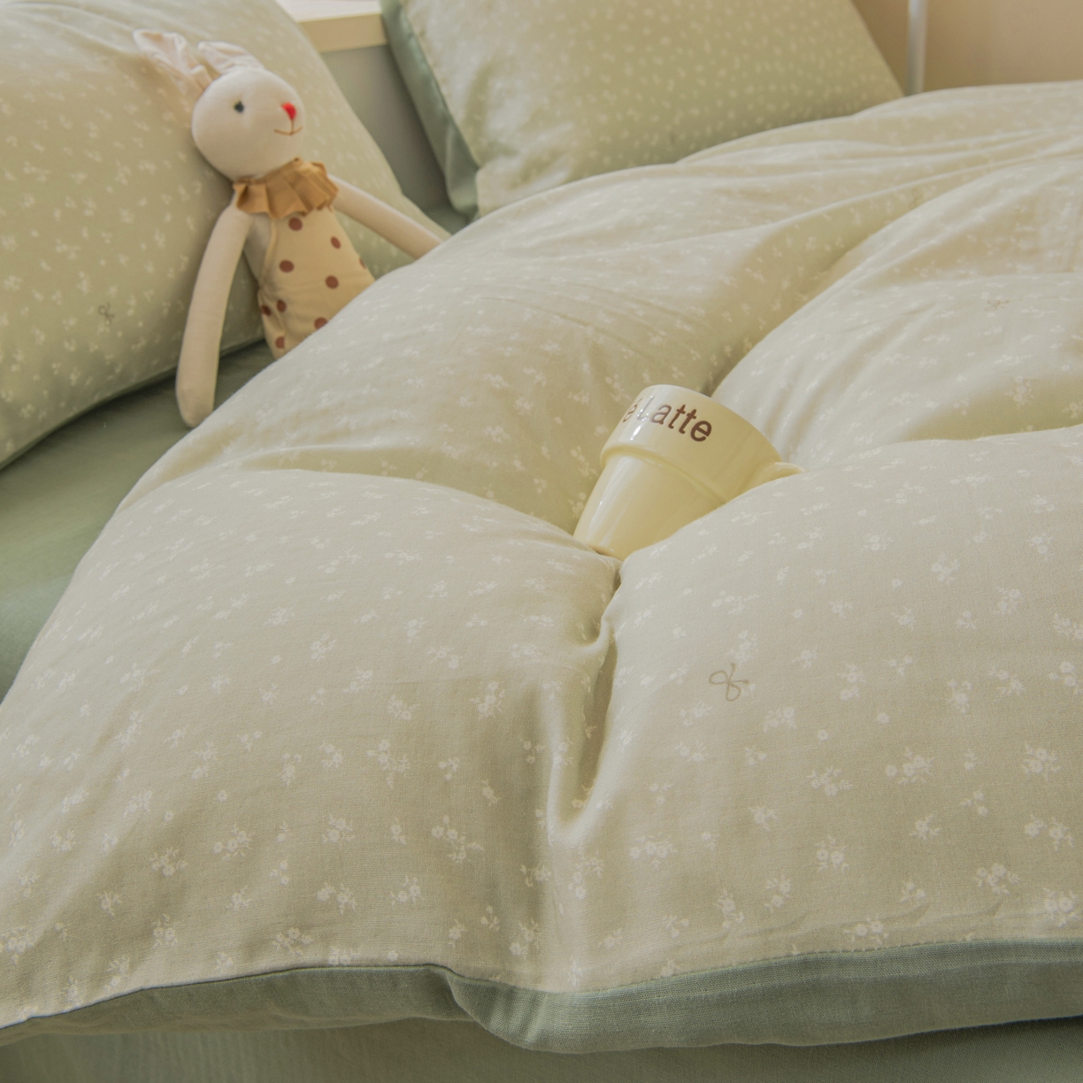 91家纺网 家纺一手货源 找家纺 雯雨家纺 2026新款A类全棉有氧双层纱单被套 秘密花园