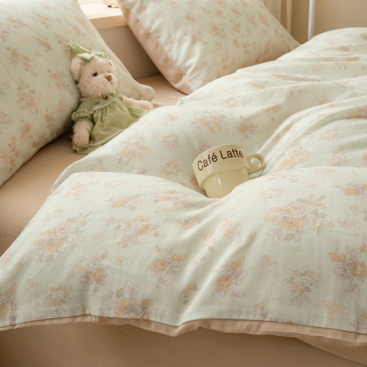 91家纺网 家纺一手货源 找家纺 雯雨家纺 2026新款A类全棉有氧双层纱单被套 南法庄园