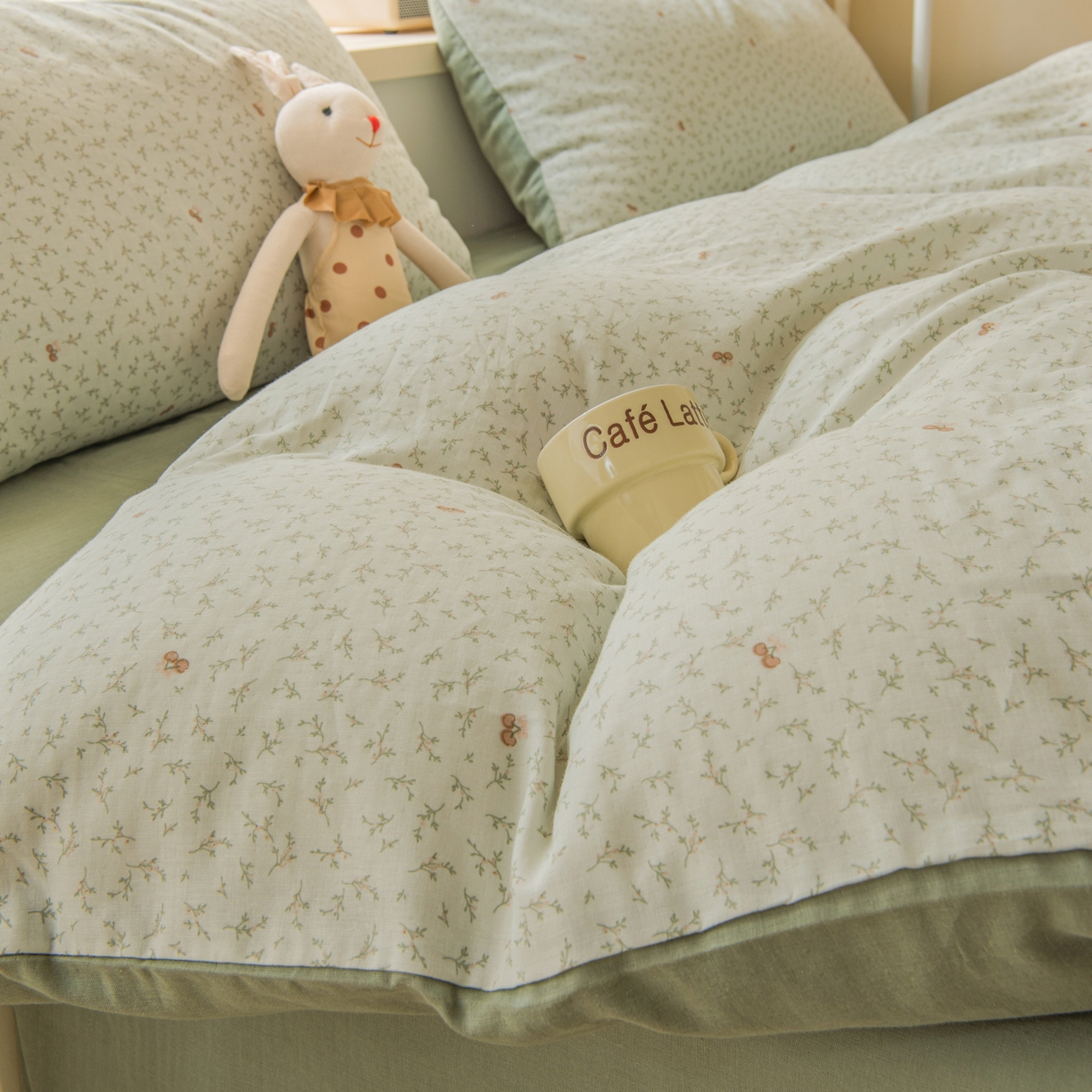 91家纺网 家纺一手货源 找家纺 雯雨家纺 2026新款A类全棉有氧双层纱单被套 雪妮