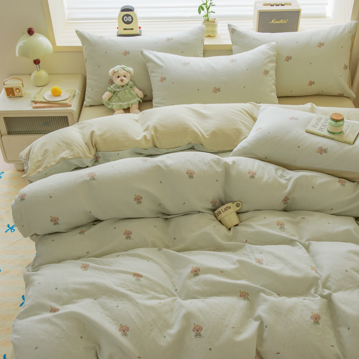 91家纺网 家纺一手货源 找家纺 雯雨家纺 2026新款A类全棉有氧双层纱单被套 布叮狗