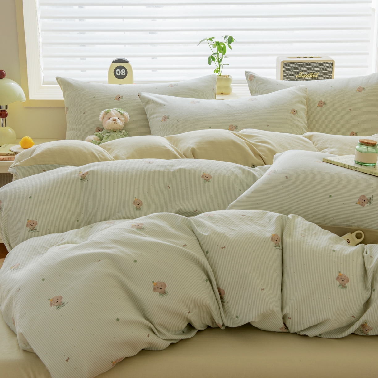 91家纺网 家纺一手货源 找家纺 雯雨家纺 2026新款A类全棉有氧双层纱单被套 布叮狗