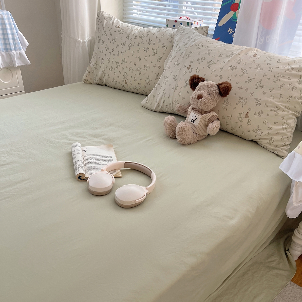 91家纺网 家纺一手货源 找家纺 耀悦家纺 2026新款古法仿棉云朵棉吊边床单童趣四件套-第二弹 春野小兔