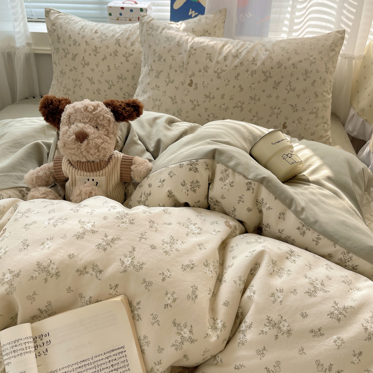 91家纺网 家纺一手货源 找家纺 耀悦家纺 2026新款古法仿棉云朵棉吊边床单童趣四件套-第二弹 春野小兔